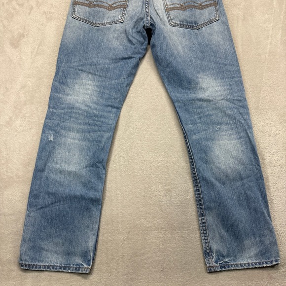 American Eagle Jeans Men 32x34 Relaxed Straight Distressed Blue Denim Streetwear - Picture 7 of 14